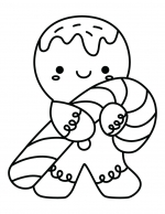 Gingerbread Man with Candy Cane for Christmas 🍭🎄