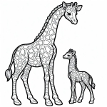 Giraffe Mother with Baby Giraffe 🦒👶