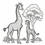 Giraffe Mother with Baby Giraffe 🦒👶