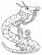 Girl and Boy Sitting on Back of Chinese Dragon Flying 🐉✨🧧🎆