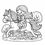Girl on Gallopping Horse 🐎👧🏞️