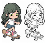 Girl on Skateboard 🛹👧💨