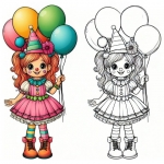Girl Dressed up as a Clown with Balloons for Carnival 👧🤡🎈🎭