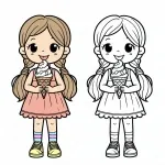 Girl Eating Icecream in Cone 🍦👧