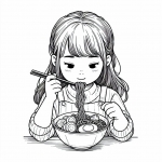 Girl Eating Noodles 🍜👧