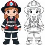 Girl Dressed up as a Firefighter 👩‍🚒 for Carnival 🚒👧🎭
