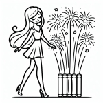 Girl with Fireworks 🎇👧