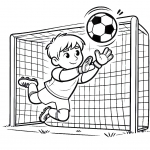 Boy Goalkeeper Jumping for Soccer Ball ⚽🧤