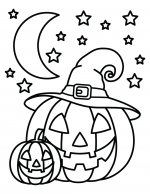 Halloween Pumpkin with Cute Baby Pumpkin Stars and Moon 🎃🌙✨