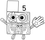 Halloween Skeleton Numberblock Five 🎃💀🖐️