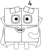Halloween Vampire Numberblock Four 🧛‍♂️🎃🔢