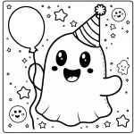 Halloween Spooky Ghost with Hat and Holding a Ball 🎃👻🧢🏀