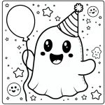 Halloween Spooky Ghost with Hat and Holding a Ball 🎃👻🧢🏀