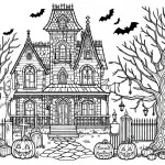 Halloween Haunted House with Pumpkins 🎃🏠