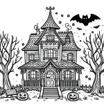 Halloween Haunted House with Pumpkins 🎃🏠