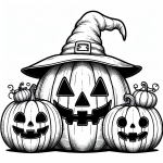 Cute Halloween Pumpkins with Witch Hat 🎃🧙‍♀️