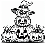 Halloween Pumpkins with Witch Hat 🎃🧙‍♀️