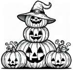 Cute Halloween Pumpkins with Witch Hat 🎃🧙‍♀️