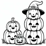 Happy Halloween Pumpkins Stacked on Top of Each Other 🎃🎃🎃