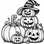 Happy Halloween Pumpkins Stacked on Top of Each Other 🎃🎃🎃