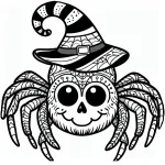 Halloween Spider with Witch Hat and Funny Face 🕷️🧙‍♀️😜