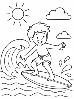 Happy Boy Surfing on a Big Wave 🏄‍♂️🌊☀️