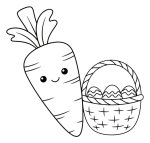 Happy Carrot with Easter Basket and Colorful Eggs 🥕🐣🧺