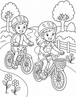 Happy Children Riding Bicycles 🚲🌳☀️