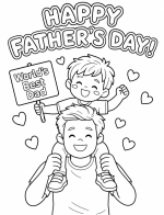 Happy Father’s Day with Boy Holding Sign 👨‍👦🎉💖