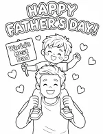 Happy Father’s Day with Boy Holding Sign 👨‍👦🎉💖