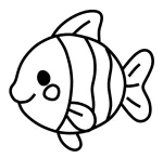 Happy Fish with Fins and Striped Body 🐠🌊💙🧡🎨