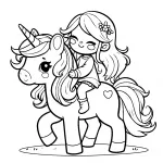 Happy Girl on Unicorn 🌸🦄💖