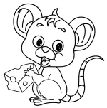 Happy Mouse Holding a Tasty Cheese Snack 🐭🧀😊
