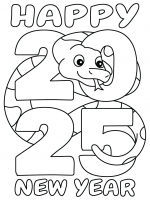 2025 Happy New Year Snake Around Numbers 🐍🎉🎆🎊