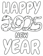 Happy New Year 2025 - Snake Shaped 2025 🐍🎊🎆🔢