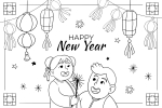 Happy New Year Chinese Lantern Festival Boy and Girl 🏮🎇✨