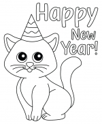Happy New Year Cute Cat with Party Hat 🐱🥳