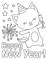 Happy New Year Cute Cat Partying 🎉🐾✨