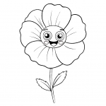 Happy Poppy Flower Cartoon Style 🌸😊