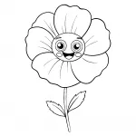 Happy Poppy Flower Cartoon Style 🌸😊