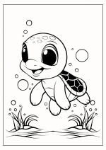 Happy Sea Turtle Swimming in the Ocean 🐢🌊🐠