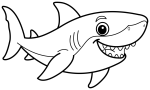Happy Smiling Shark Swimming 🦈🌊✨