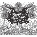 Happy New Year with Fireworks above a City 🎆🏙️