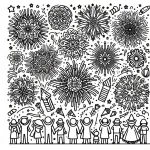 Happy New Year People Looking at Fireworks 🎇👨‍👩‍👧‍👦