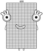 Huge Friendly Numberblock Six Hundred with a Gridded Body 🧑‍🏫🔢