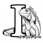 Iguana with letter I 🦎I