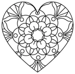 Intricate Heart Pattern with Floral Designs and Circles 🌸💖