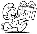 Jokey Smurf Running with Prank Present Laughing 🎁😆💥