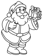 Jolly Santa Claus with a Present 🎅🎁🎄