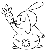 Joyful Bunny Holding a Carrot Up 🥕🐰